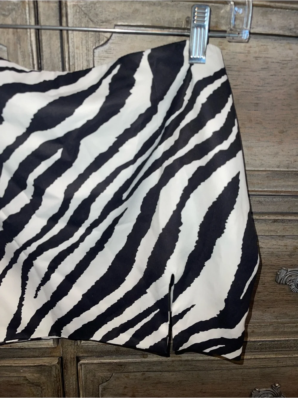 Tiger Mist Zebra Print Mini Skirt - Black & White - Picture 4 of 11